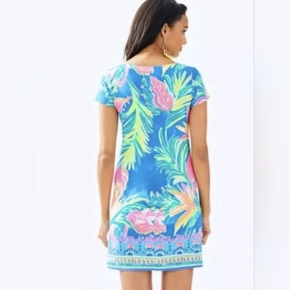 Lilly Pulitzer Sophiletta Dress Bennet Blue Showstopper Print UPF 50+ Size M - Picture 3 of 17